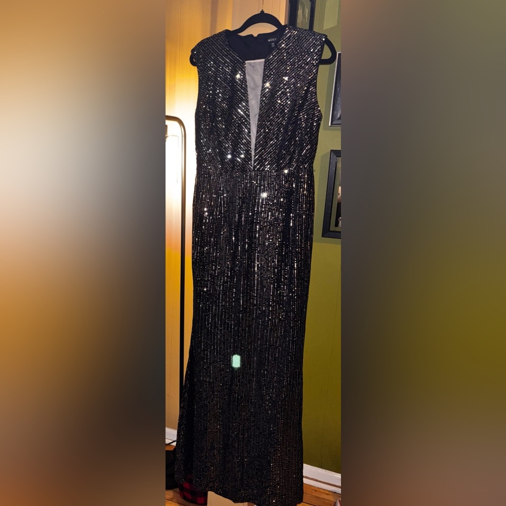 SHEIN Black Sequin Pencil Dress